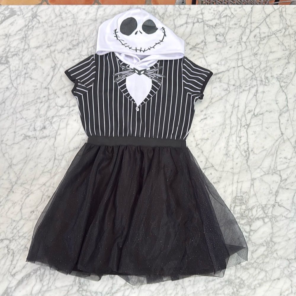 Disney Nightmare Before Christmas Youth L 10/12 Jack Skellington Dress Hooded